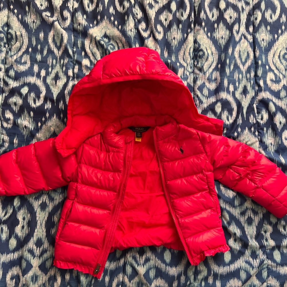 Authentic Polo girl hot pink coat. Good condition size 3T